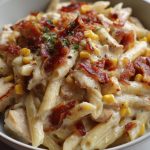 Creamy Chicken and Corn Pasta with Bacon