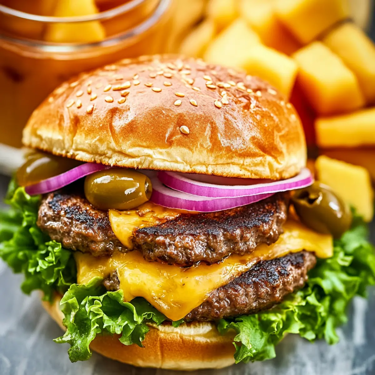 Classic Grilled Cheeseburger â€¢Â Olive & Mango